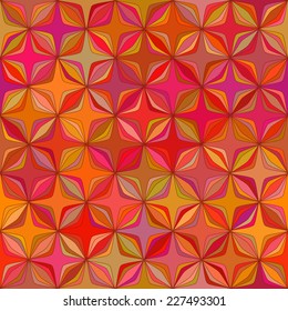 Abstract vector background Red geometric flower Seamless pattern