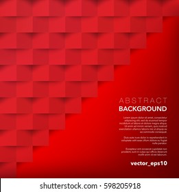 Abstract vector background. Red geometric background. Use for wallpaper, template, brochure design. Vector illustration. Eps10.