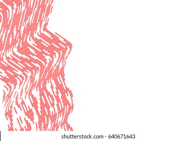 Abstract vector background. Red grid stretched over the white background. Geometrical Illustration