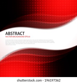 Abstract vector background with red layers. EPS 10 vector texture. Overlapping shapes. Empty space for text or message. Creative curves design. Dots. Report. Artistic brochure template