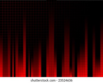 Abstract vector background with red lit columns and graph