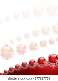 Abstract Vector Background with Red Marbles.