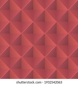Abstrakter Vektorhintergrund. Rote Neonwürfel mit 3D-Effekt.