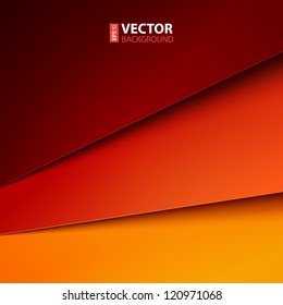 Abstract Vector Background With Red And Orange Paper Layers