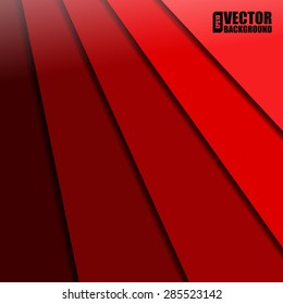  Abstract vector background with red paper layers 