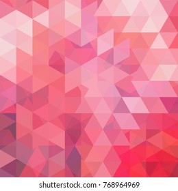 Abstract vector background with red, pink triangles. Geometric vector illustration. Creative design template.