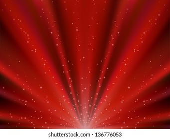 Abstract vector background of red rays, vector illustration eps10