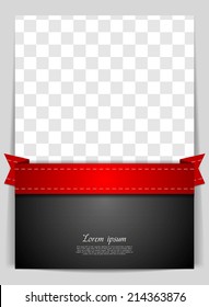 Abstract vector background with red ribbon