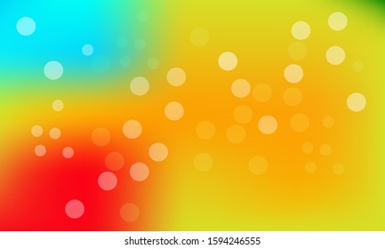 Abstract vector background in red, yellow, blue, orange with bokeh blurry light effects.