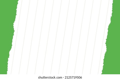 Abstract vector background with ripped blank sheet of paper within green background.