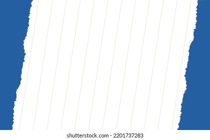 Abstract vector background with ripped blank sheet of paper within blue background.