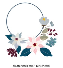 Abstract vector background with round floral banner, vector illustration