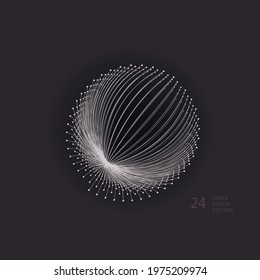 Abstract vector background, round futuristic wavy. Circle shape. Chaotic lines. Abstract wave