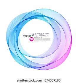 Abstract Vector Background, Round Futuristic Wavy. Circle Shape. Circle Lines. Blue Pink Circles. Transparent Circle. Vector Circle. Abstract Wave Circles. Circle Frame. Circle Abstract. Frame Circle