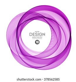 Abstract vector background, round futuristic wavy illustration eps10. Purple color