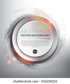 Abstract vector background. Round paper notes on the silver, hand-drawn design with realistic light and shadow on the white background. Vector illustration. Eps10.