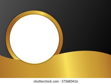 Abstract vector background. Round paper notes on the gold