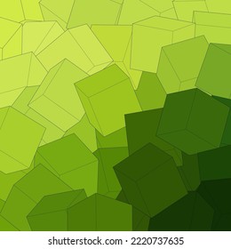 Abstract vector background. Sample. Green cubes.