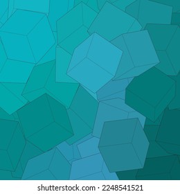 Abstract vector background. Sample. Light blue cubes.