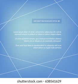 Abstract vector background. Sample text frame. Modern blue and white infographic illustration