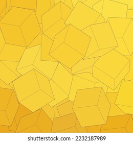 Abstract vector background. Sample. Yellow cubes.