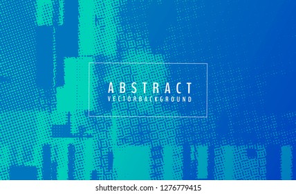 Abstract vector background. Screen error effect. Strokes cut out Irregular geometric patterns. Glitch background. Geometric pattern. Halftone elements. Vector shapes.