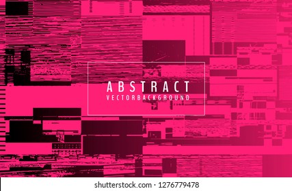 Abstract vector background. Screen error effect. Strokes cut out Irregular geometric patterns. Glitch background. Geometric pattern. Vector shapes.