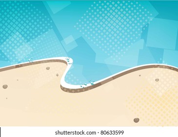 ABSTRACT VECTOR BACKGROUND WITH SEA. BLUE WATER