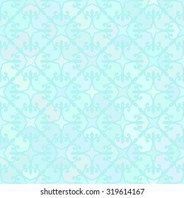 Abstract vector background Seamless arabic texture Aquamarine colors