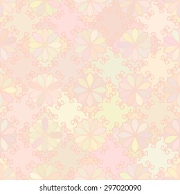 Abstract vector background Seamless floral texture Yellow color