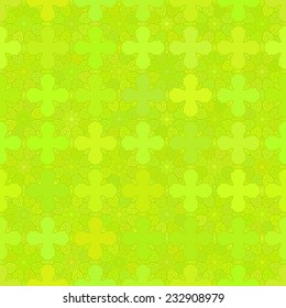 Abstract vector background Seamless green floral grid ornament