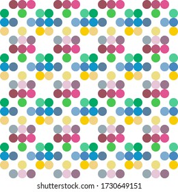 Abstract vector background of seamless multi-colored circles, ideal for packaging boxes, cards, background images