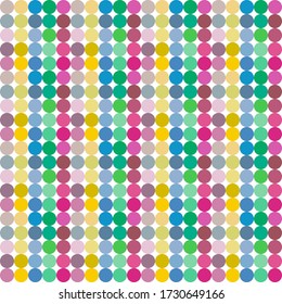 Abstract vector background of seamless multi-colored circles, ideal for packaging boxes, cards, background images