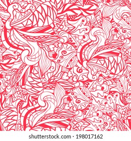 Abstract vector background. Seamless pattern with waves, curls, strips. Illustration can be used for web pages, gift cards, invitations, textures products