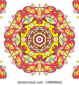 Abstract vector background. Seamless pattern with waves, curls, strips. Illustration can be used for web pages, gift cards, invitations, textures products