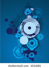 Abstract vector background series with circle and grunge details.