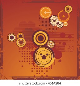 Abstract vector background series with circle and grunge details.