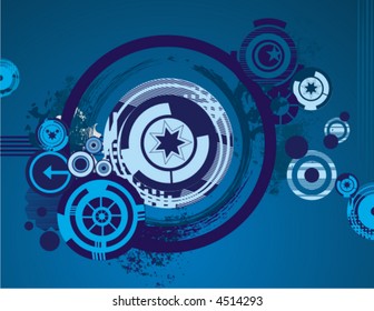 Abstract vector background series with circle and grunge details.