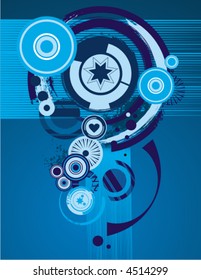 Abstract vector background series with circle and grunge details.