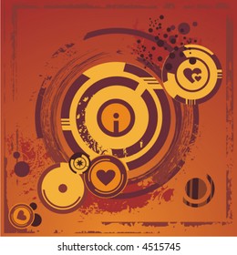 Abstract vector background series with circle and grunge details.