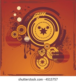 Abstract vector background series with circle and grunge details.