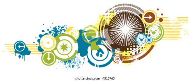 Abstract vector background series with circle and grunge details.