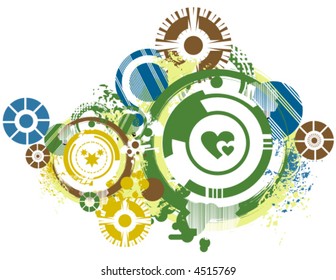 Abstract vector background series with circle and grunge details.