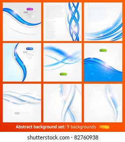 Abstract vector background set: 9 backgrounds
