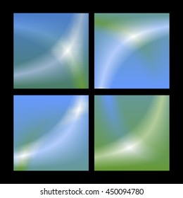 Abstract vector background set in blue and green