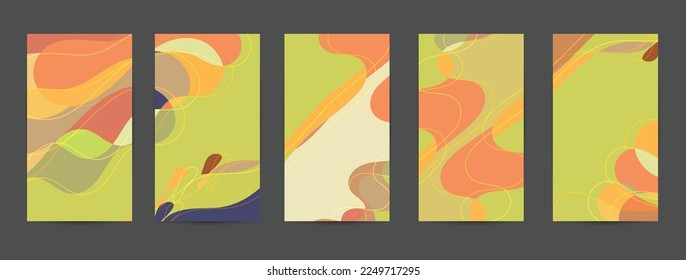 Resumen conjunto de fondo vectorial con formas orgánicas solapadas de gradiente brillante con textura gruesa. Fluid wavy lines.Template para la venta estacional de tecnología de marketing publicitario.