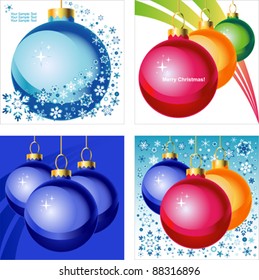Abstract vector background set with Christmas balls for winter holidays.