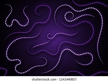 Abstract vector background of set of curled broken lines