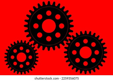 Abstract vector background with a set of gears in motion of different sizes. The concept of organization and joint work for success