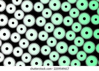 Abstract vector background with a set of gears in motion of different sizes. The concept of organization and joint work for success